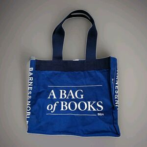 Barnes & Noble Reusable Tote A Bag Of Books Blue Carry All EUC Canvas B&N